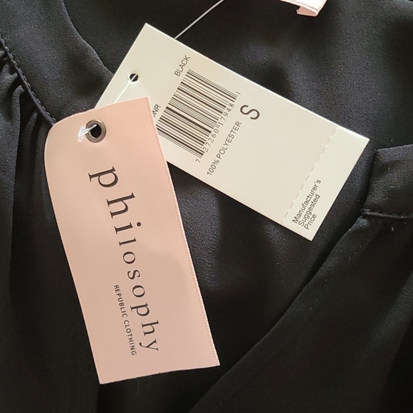 NWT Philosophy Black Blouse Size Small - Picture 4 of 5